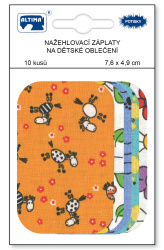 Nažehlovací záplaty s potiskem malé 10 ks - koníci oranžoví + mix